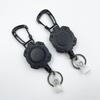 Heavy Duty Retractable Keychain Badge Clip ID Reel Chain Holder Outdoor Steel Wire Spring Rope Card Clip Carabiner Outdoor Key Card Cover Case Bags
