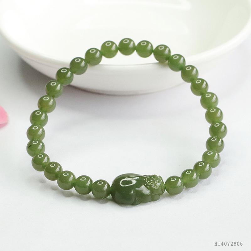 2026 Ximang Hetian Jade Pixiu Bracelet Qingshui Jewelry Live Generation S4072605 Multi approx. 6mm