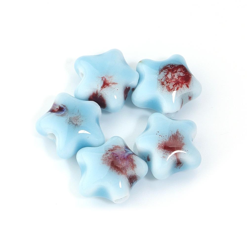 5pcs/lot Colorful Star Beads Ceramic Beads For Making Jewelry Porcelain Spacer Beads Bracelet Necklace Charms DIY Accessories
