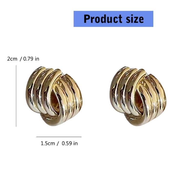 Stylish Geometric Interlockings Earrings Modern Fashion Designs Portable Sturdy Alloy Comfortable for Trendy Women