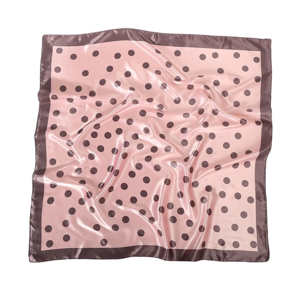Silk Satin Dot Print Square Scarf 90cm Silk Scarf Fashion Head Scarf  Daily Party