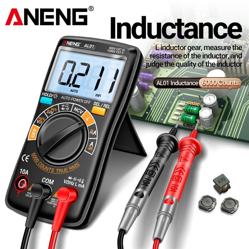 ANENG AL01 Inductance Digital Multimeters True RMS NCV Handheld 6000 Counts Tester AC/DC Votage Current Resistance Ohm Tool