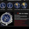 Herren-Quarzuhr mit Diamantenbesatz, Drei-Augen-Sechs-Zeiger-Mondphasen-Zifferblatt, Wasserdichte Herrenuhr mit Leuchtzeigern für Business und Freizeit, Geschenk für die Feiertage
