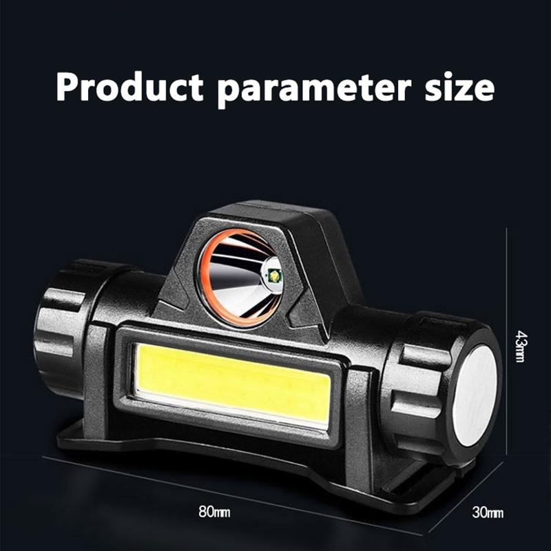 Dobíjecí Cob Led USB čelovka Silný magnetický výkonný světlomet Super jasná vodotěsná čelová svítilna pro venkovní rybaření