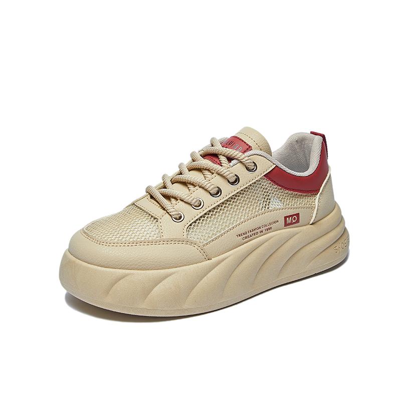 

Женская обувь, летняя толстая подошва, белая, весна-осень, дышащая платформа, теннисные женские трендовые кроссовки с круглым носком, женские повседневные кроссовки 2024 35 красный