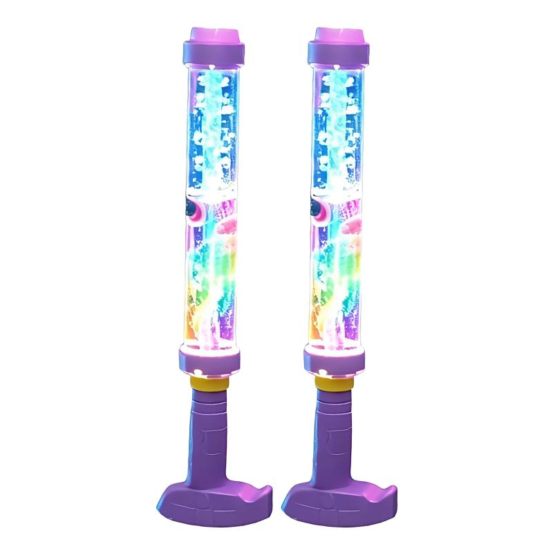 LED Light Up Water Blaster Glowing Rainbow Effect Long Range Water Gun Summer Pool Beach Water Fight Toy for Family Fun