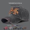 ZHENYUEQI Men's Washed Baseball Cap with Embroidered 'M'
