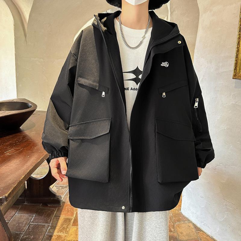 

Куртка с капюшоном для мужчин, спортивная одежда для альпинизма на открытом воздухе для весны и осени, ветрозащитная куртка, весенне-осенняя куртка, модная мужская куртка 5XL