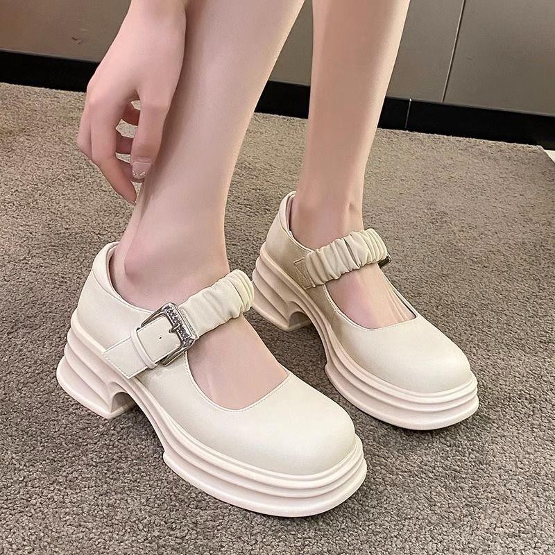 Internet celebrity versatile Japanese college style platform small leather shoes women 2025 new summer retro French Mary Jane shoes