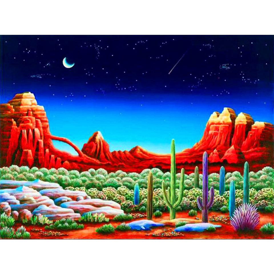 5D DIY Diamond Painting Landscape Scenery Cross Stitch Kit Full Round Rhinestone Embroidery Mosaic Home Decoration Gifts