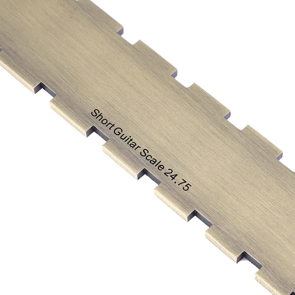 Guitar Fretboard Ruler Measuring Dual Notch Straight Luthier Stainless for Guitar Neck Leveling and Guitar Inspection Tool, Scale, 24.75 Fretboard,