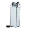 500/1000Ml Transparent Milk Bottle Water Box Square Coffee Juice Tea Cup Transparent Milk Storage For Outdoor Sports Camping Gym