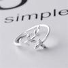 New Simple Literature Art Olive Leaf 925 Silver Jewelry Fashion Branch Personality Opening Rings R217