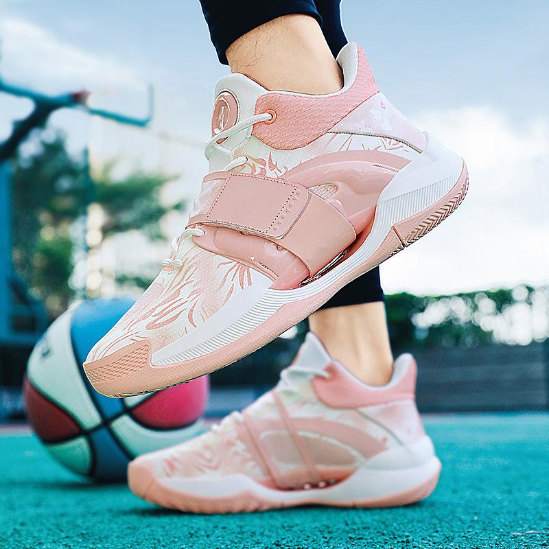 Autumn new basketball shoes men's low-top mesh Velcro friction ring sneakers casual primary and secondary school sports shoes
