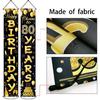 80th Birthday Party Banner Decorations for Women Men 80 Year Old Door Banners Signs Black Gold Cheers to 80 Years Brithday Party Supplies Welcome