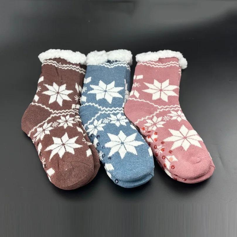 Fuzzy Sleeping Socks Women Winter Heart Funny Cute Kawaii Non Slip Cartoon Short Soft Comfy Female Floor Slippers Sock Designer
