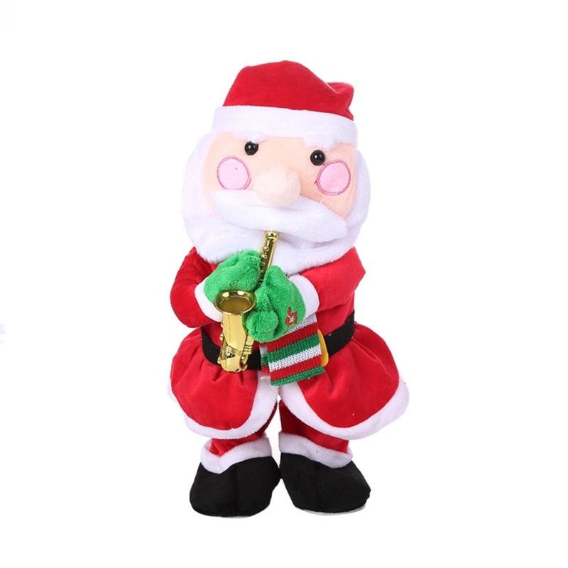 Christmas Gift Miniature Santa Claus with Saxophone Handmade Lovely Toy Holiday Twisting Santa Snowman Reindeer