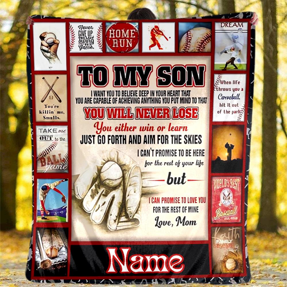 Baseball Passion Life Dreams Future Customizable Outdoor Blanket Personalized Text Durable Comfort Throw For Picnics Outdoor Travel And Camping Sofa