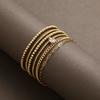 6pcs Gold Color Heart Crystal Beaded Bracelet Set For Women Vintage Minimalist Stretch Bead Ball Bracelets Daily Jewelry Gifts
