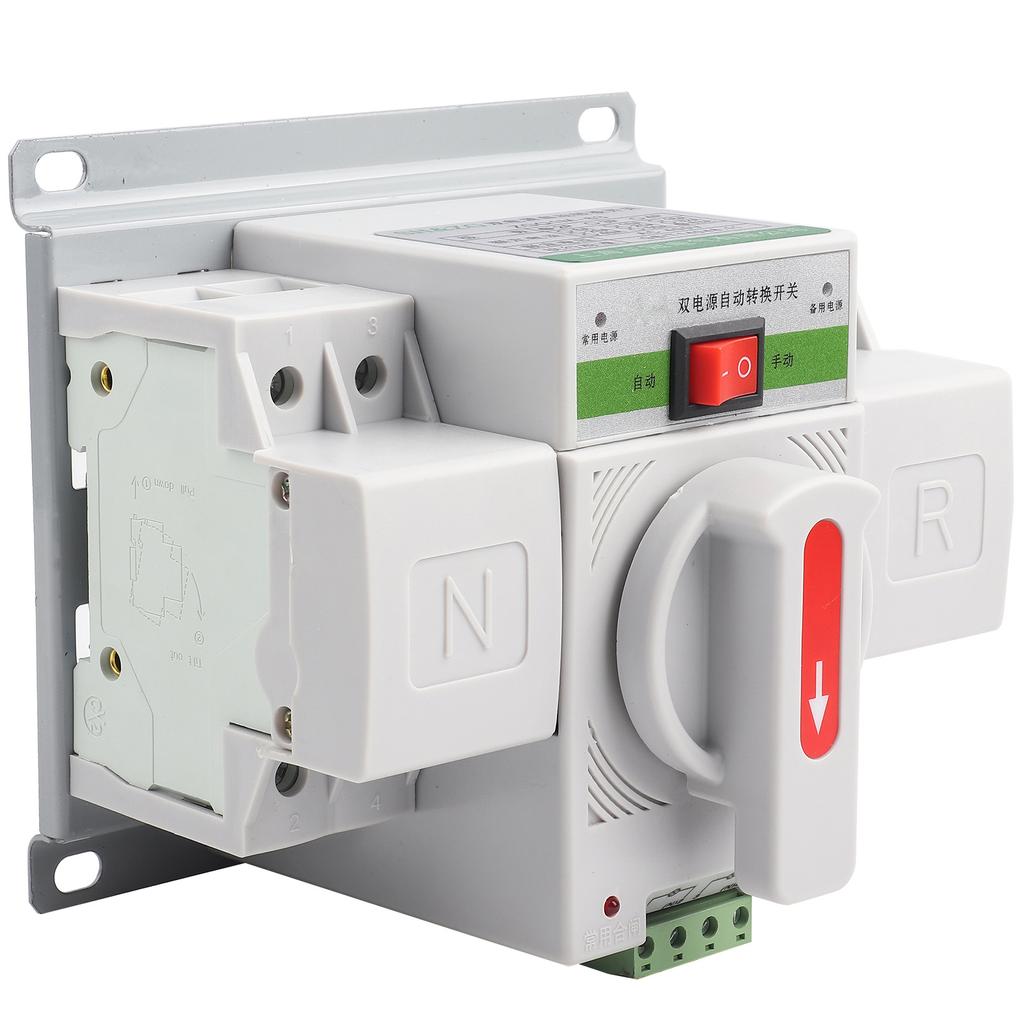1pc 220V 63A 2P Mini Dual Power Automatic Transfer Switch Circuit Breaker