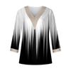 Women's Shirt Blouse Casual Loose Shirts 3/4 Sleeve Lace Trims Print V Neck Tops Print Tops T-shirts Tee
