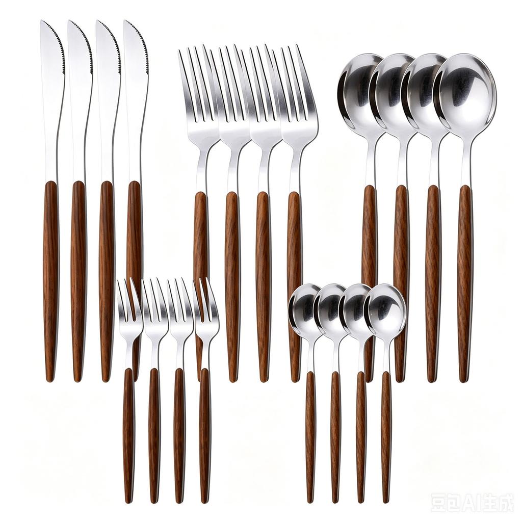 20-teiliges spiegelpoliertes Besteck-Set aus Edelstahl, Tafelgeschirr-Besteck-Set für Zuhause, Restaurant, Hochzeit, Service für 4 Personen