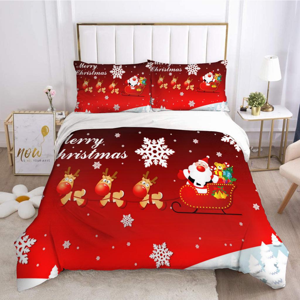 Digital Printing Christmas Bedding Digital Three-Piece Holiday Bedding Accepted
