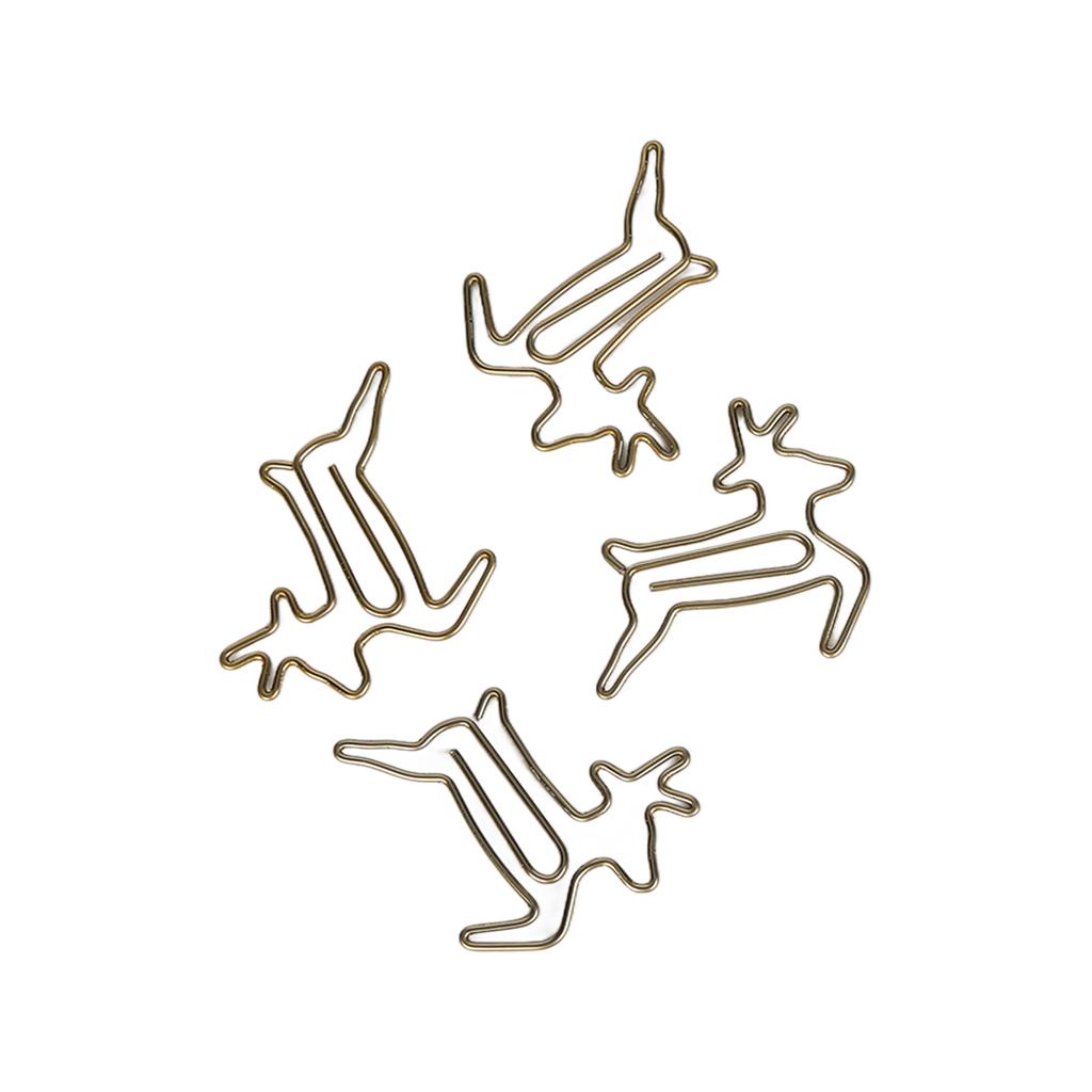 20 Stück Büroklammern Eisen Rostfrei Leicht Farbecht Multifunktional Hirschform Niedlich Einzigartig Büroklammern für Büro