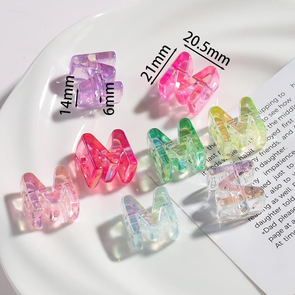 5pcs Transparent Acrylic Letter Beads Random Mixed A-Z Alphabet Spacer Beads for DIY Bracelet Necklace Jewelry Making Findings
