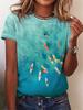 Summer Women's 3D Print Goldfish Graphics T-Shirt Fashion Casual Tees O-Neck Tops Short Sleeves T-Shirt Street Women's Clothing