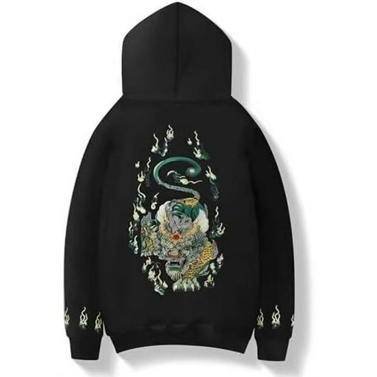 Niepce Streetwear Men's 3D Dragon Print Hoodie