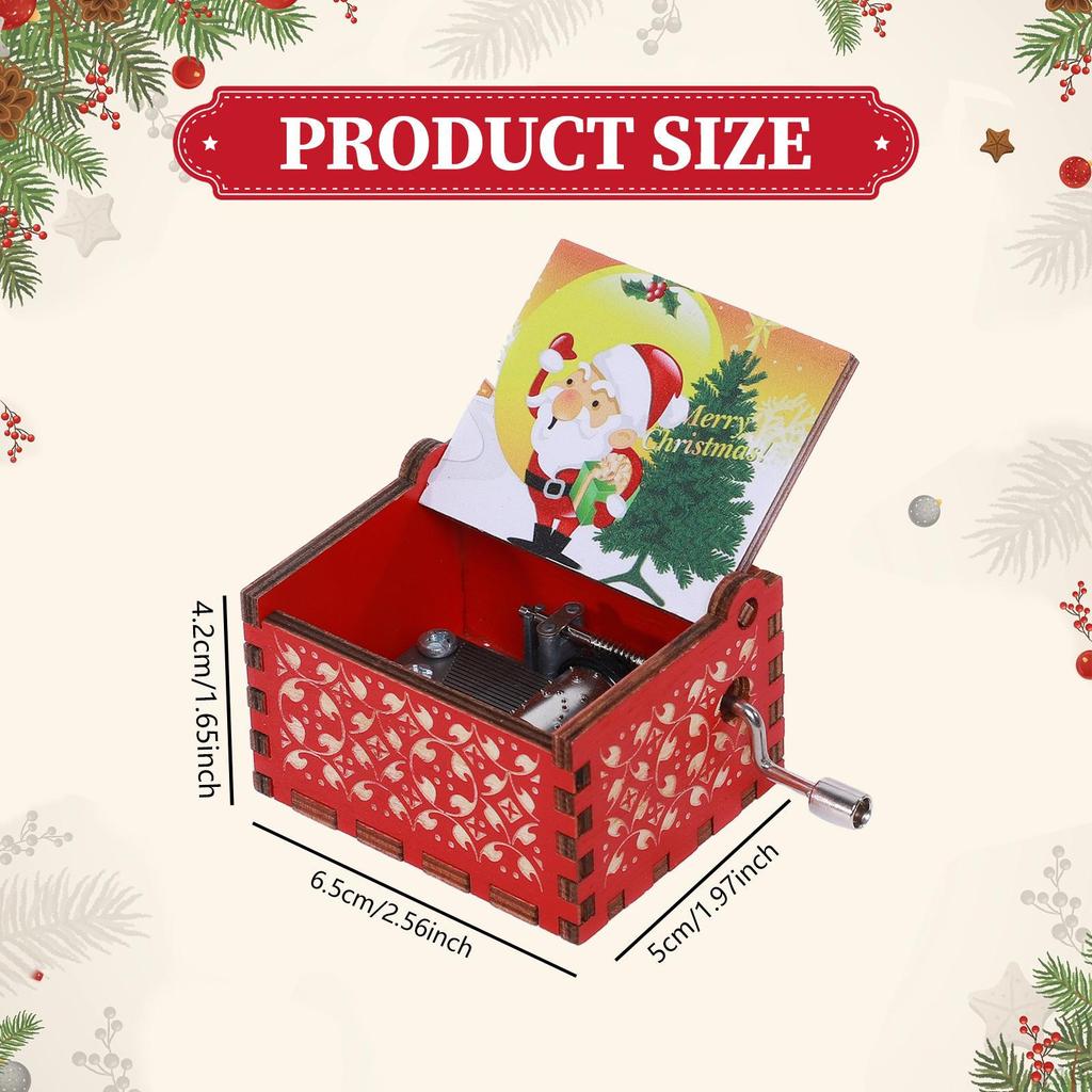 Merry Christmas Music Box Decoration Small Decorative Lightweight Musical Hand Cranked