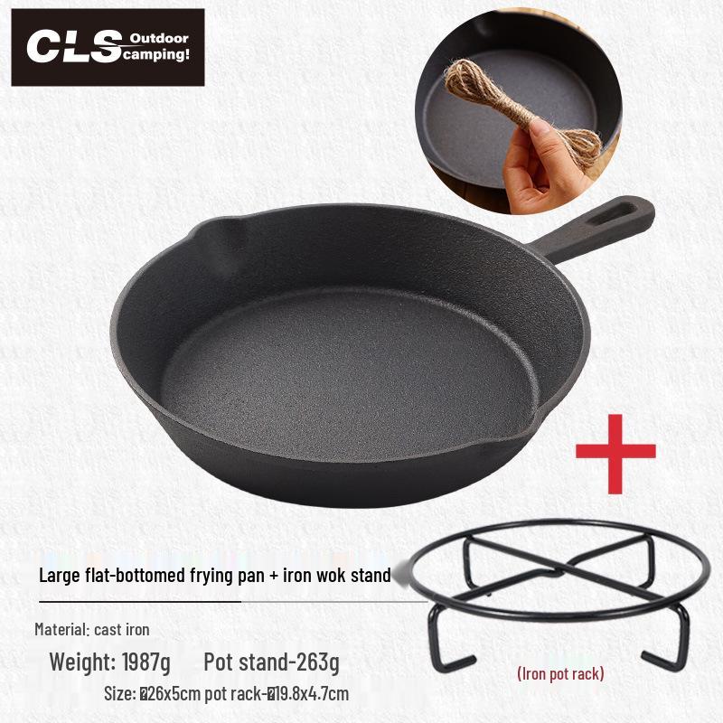 Utendørs Støpejern Non-stick Stekepanne for Camping, Piknik, Barbecue og Biff.