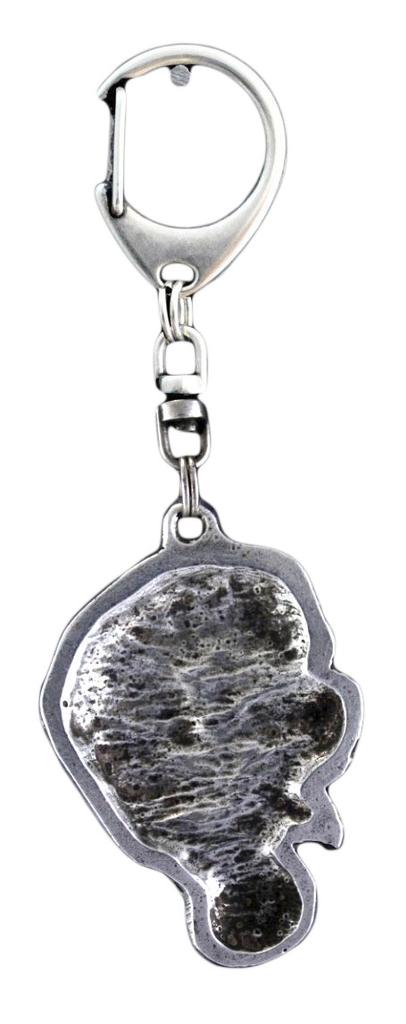 St. Bernard, Saint Bernard, Alpine Mastiff - Silver-plated key ring with a dog in a gift box, handbag decoration, backpack pendant by Art-Dog brand