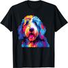 Bernedoodle Hund Porträt Gesicht Pop Art Bunt Grafik T-Shirt