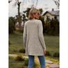 VEZFAA Giacche e cappotti a maniche lunghe con scollo a V, a tinta unita, casual, autunno e inverno, da donna