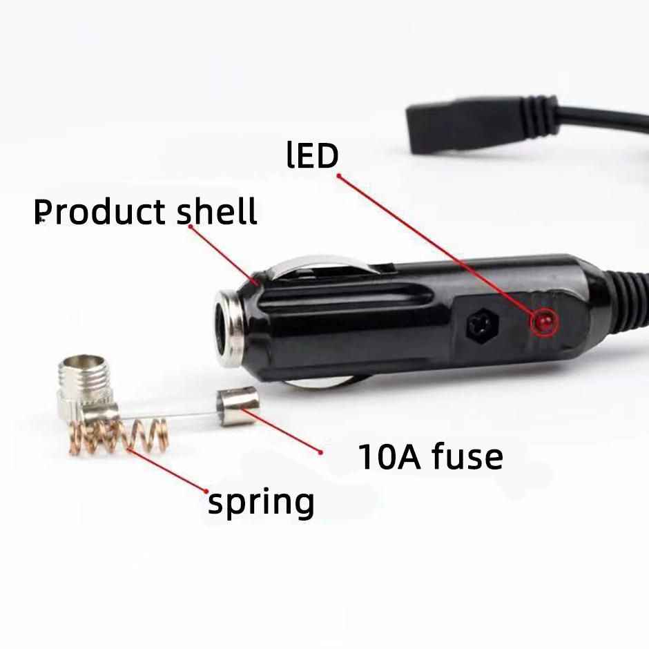 2 Pin Connection Cable Lead Power Adapter Plug Wire for Car Cooler Cool Box Mini Fridge DC 12V Mini Fridge Stereos Vacuum