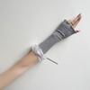Elastic Ruffle Sleeves For Women Long Length Warm Arm Warmers Women Fingerless Arm Sleeves