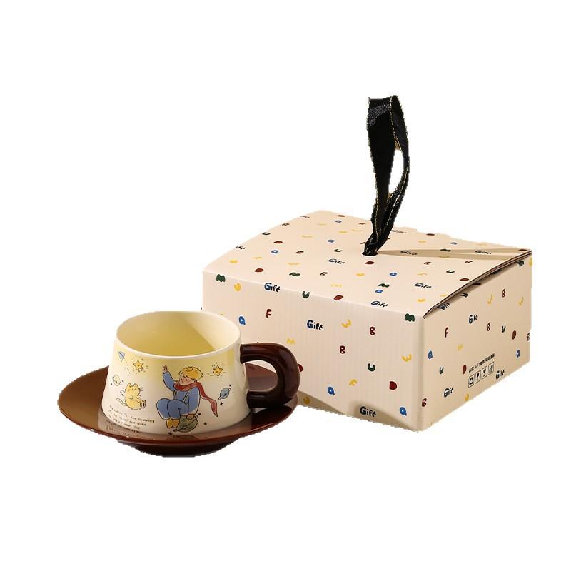 Star Prince Cute Art Ceramic Coffee Cup Disc Set Gift High Precision Fresh Ceramic Cup Birthday Companion