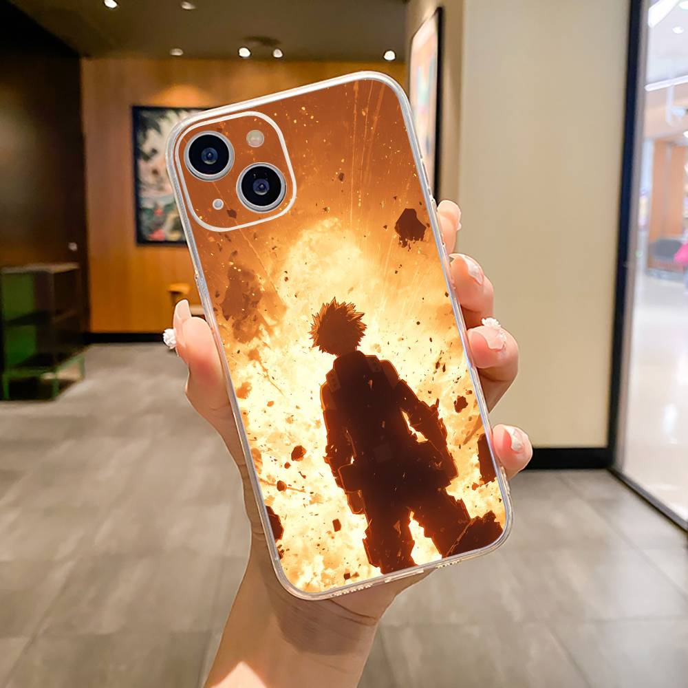 Shonen Anime-My -H-Hero -Academia Phone Case For iPhone17,16,15,14,13,12,Pro Max,16/15/14 Plus Soft Silicone Transparent Cover