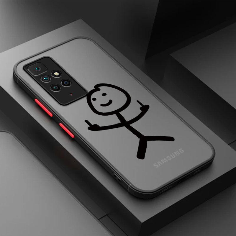 Cute Stickman On The Toilet Case for Xiaomi Redmi Note 9 10S 13 8Pro 10 Pro 12 Pro Plus 9S 12S 8T 12 Pro Phone Shockproof Cover