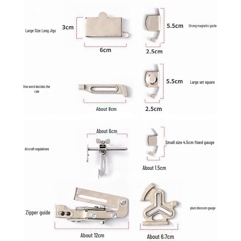 Multi-Size Magnetic Sewing Machine Edge Guide and Stop Fixture