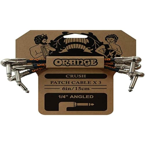 Orange CRUSH Patch Cable x 3 6in/15cm 1/4" Angled CA038 Guitar Patch Cables