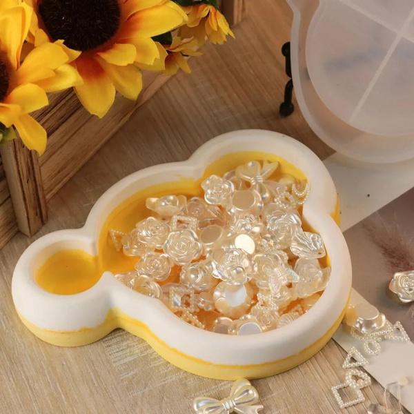DIY Epoxy Resin Mold Flower Shape Storage Plate Silicone Mold Jewelry Holder Tray Mold DIY Craft Gift Home Desktop Decoration