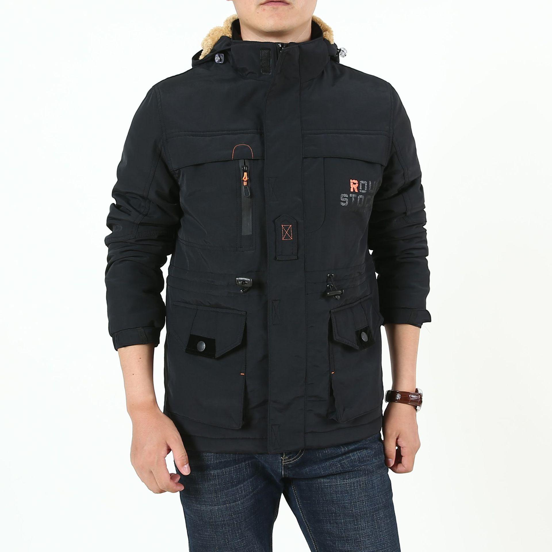 

Осенне-зимняя мужская флисовая утепленная куртка большого размера, мужская куртка средней и длинной длины для активного отдыха 5XL