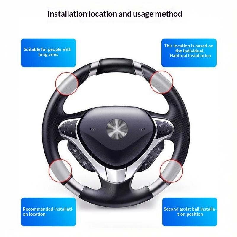 Easy-Grip Silicone Steering Wheel Knob 360° Smooth Rotation One-Hand Operation With Built-In Non-Slip Grip & Metal Bearing