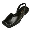 Sandales pour femmes Mode femme Été Couleur unie Bout carré Côté creux Chaussures arrière Talon bas élastique Décontracté Zapatos Para Mujer