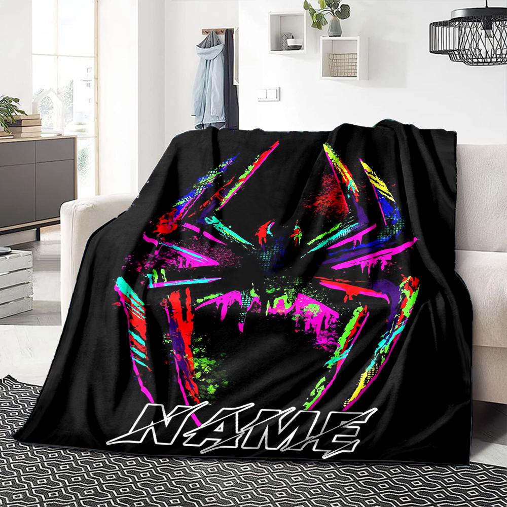 Custom Name Spider-Man Comic Artwork blanket for Couch & Bed, Plush Cozy Fuzzy Blanket Super Soft & Warm Blankets for Fall and Winter. 09087