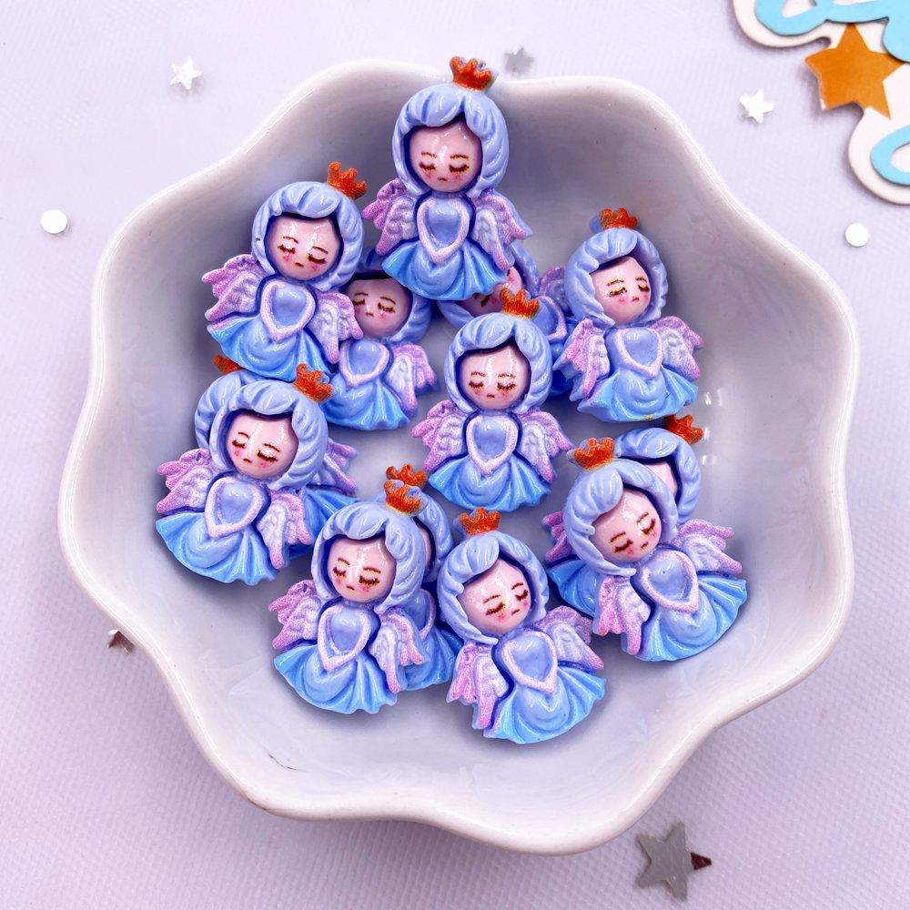 20 SZTŻywica Kawaii Kolorowy Kreskówkowy Aniołek Dziewczynka Płaska Kamień Wystrój Domu Księżniczka Wróżka Figurka Scrapbooking DIY Akcesoria Rękodzieło