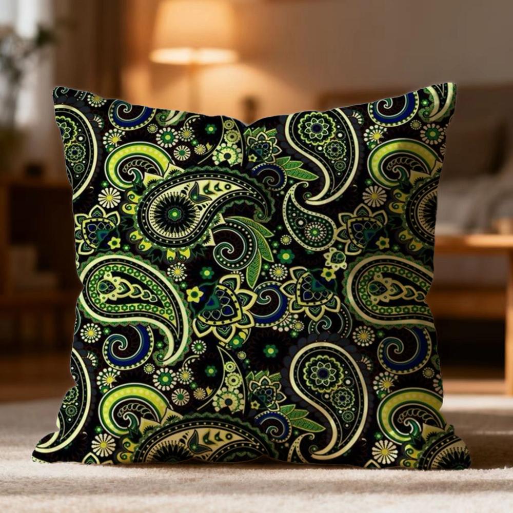 

Fashion P-PPaisley Cushion Cover Soft Washable Pillow Case Multi-Scene for Couch Bed Travel Office Use 30cmx30cm